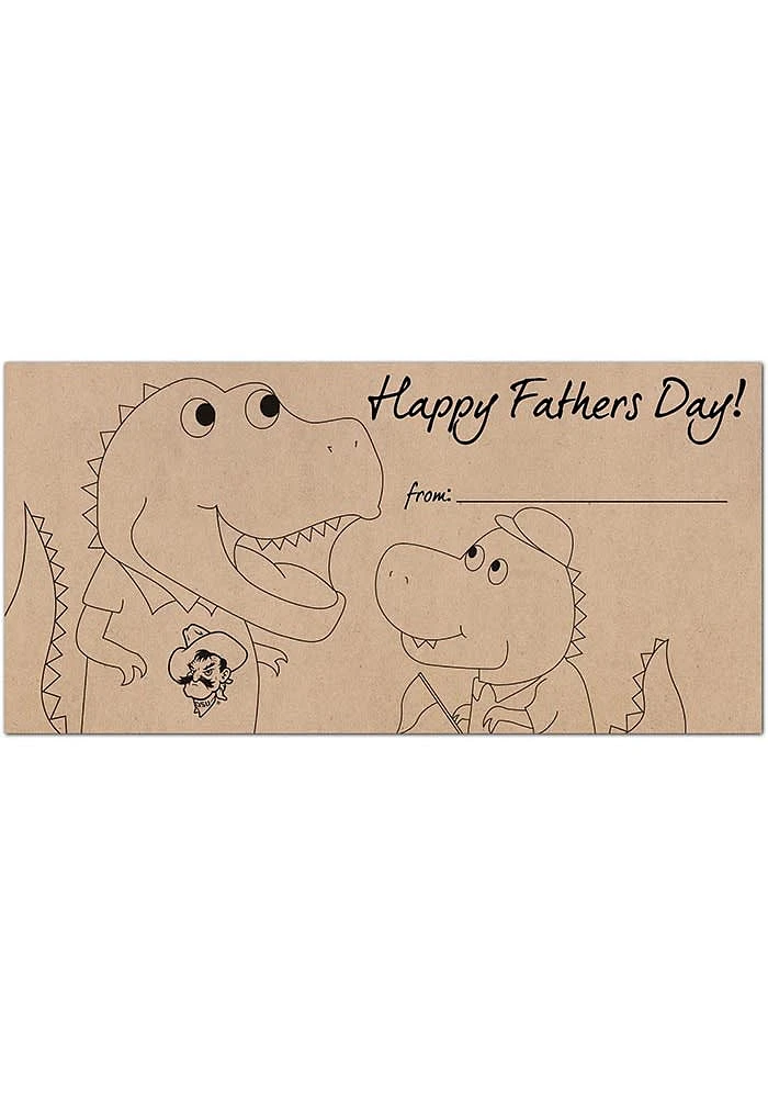 Oklahoma State Cowboys Fathers Day Coloring Sign - Black