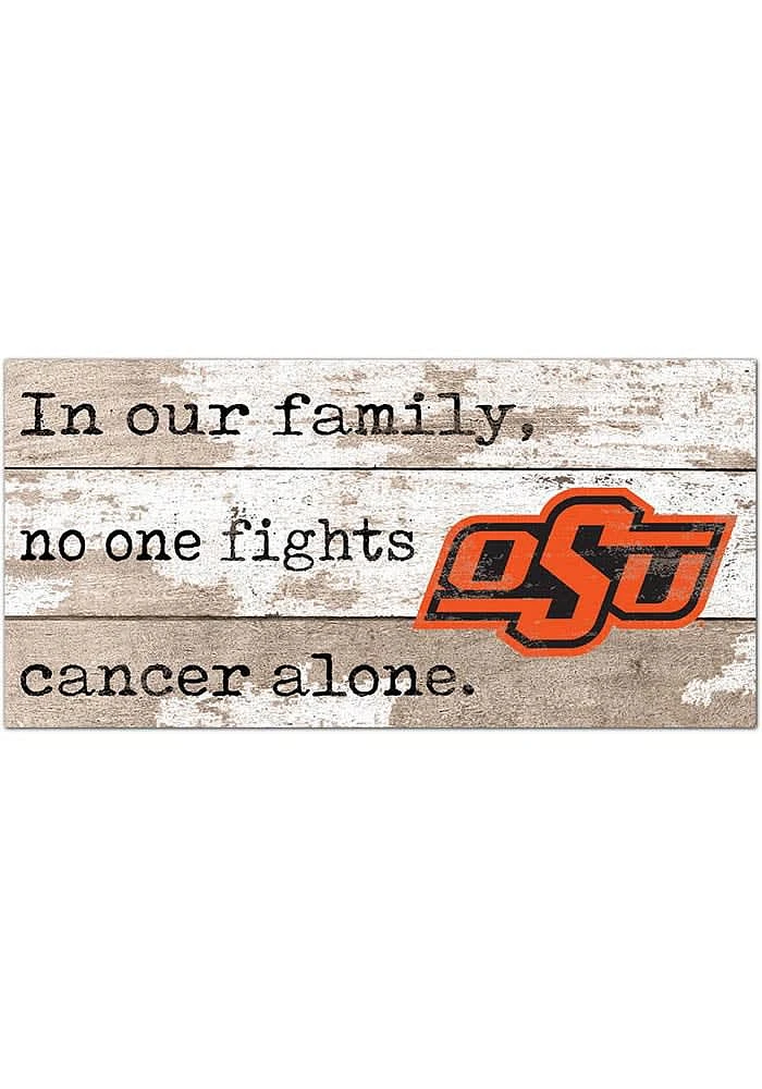 Oklahoma State Cowboys No One Fights Alone Sign - Black