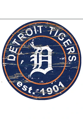 Detroit Tigers Established Date Circle 24 Inch Sign - Blue