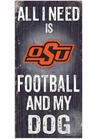 Oklahoma State Cowboys Football and My Dog Sign - Black
