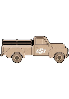 Oklahoma State Cowboys Truck Coloring Sign - Black