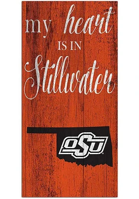 Oklahoma State Cowboys My Heart State Sign - Black
