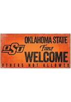 Oklahoma State Cowboys Fans Welcome 6x12 Sign - Black