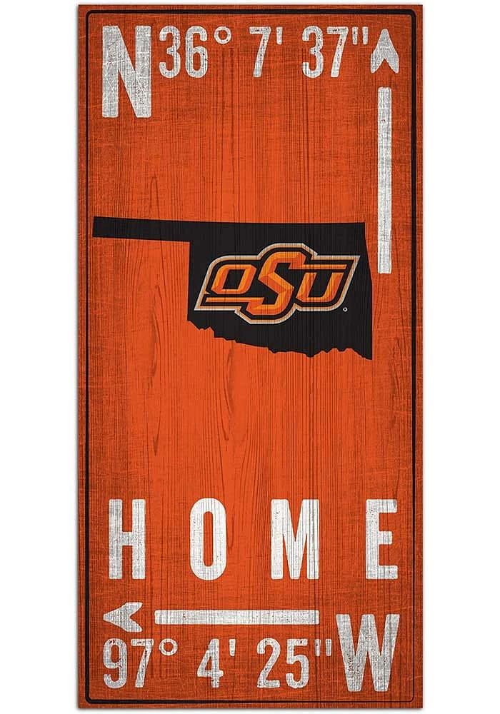 Oklahoma State Cowboys Coordinate Sign - Black