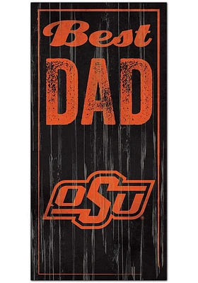 Oklahoma State Cowboys Best Dad Sign - Black