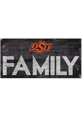 Oklahoma State Cowboys Family 6x12 Sign - Black