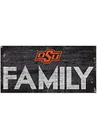 Oklahoma State Cowboys Family 6x12 Sign - Black