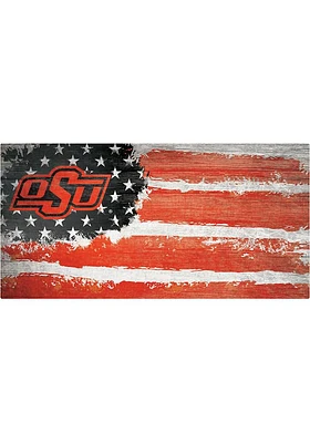 Oklahoma State Cowboys Flag 6x12 Sign - Black