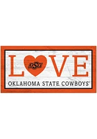 Oklahoma State Cowboys Love 6x12 Sign - Black