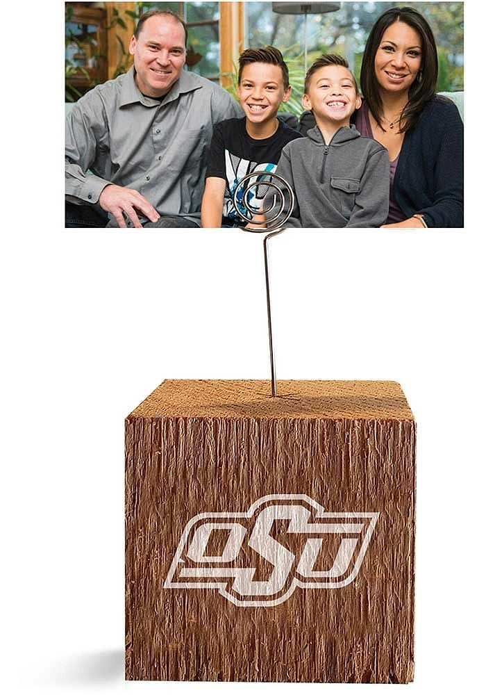 Oklahoma State Cowboys Block Spiral Photo Holder Black Desk Accessory