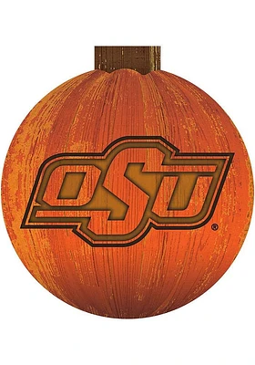 Oklahoma State Cowboys Halloween Pumpkin Sign - Black