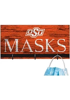 Oklahoma State Cowboys Team Color Mask Holder Sign - Black