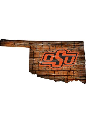 Oklahoma State Cowboys Mini Roadmap State Sign - Black