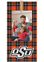 Oklahoma State Cowboys Plaid Clothespin Sign - Black