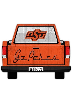 Oklahoma State Cowboys Truck Back Cutout Sign - Black