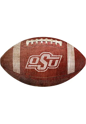 Oklahoma State Cowboys Baseball Shaped Sign - Black
