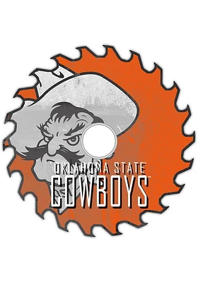 Oklahoma State Cowboys Rust Circular Saw Sign - Black