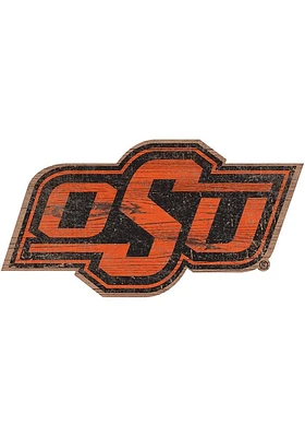 Oklahoma State Cowboys Team Logo 8 Inch Cutout Sign - Black