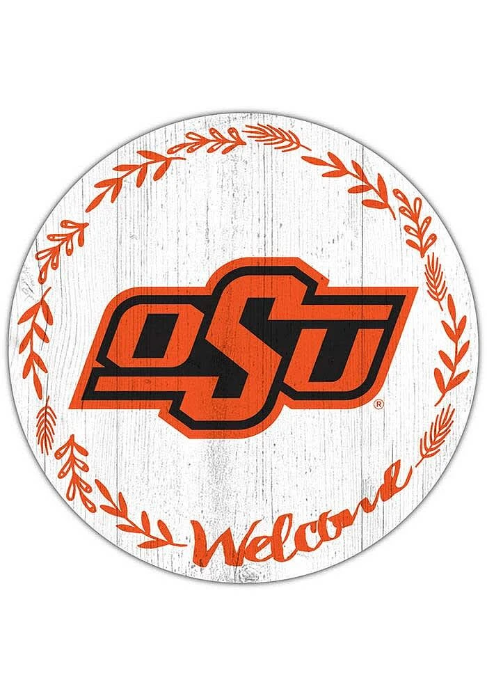 Oklahoma State Cowboys Welcome Circle Sign - Black