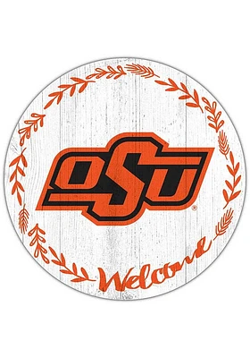 Oklahoma State Cowboys Welcome Circle Sign - Black