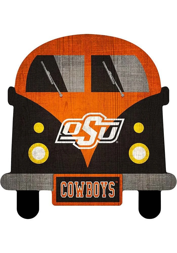 Oklahoma State Cowboys Team Bus Sign - Black