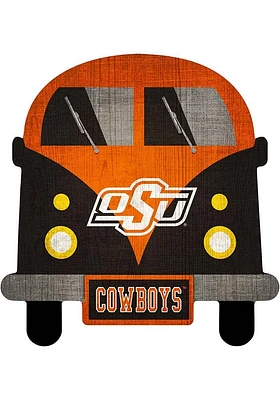 Oklahoma State Cowboys Team Bus Sign - Black