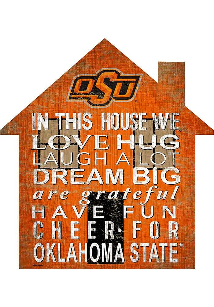 Oklahoma State Cowboys 12 inch House Sign - Black