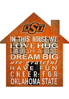 Oklahoma State Cowboys 12 inch House Sign - Black
