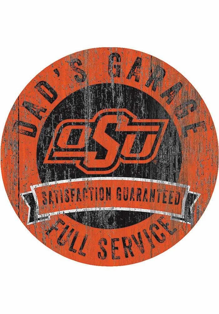 Oklahoma State Cowboys Dads Garage Sign - Black