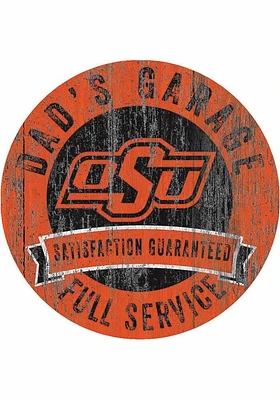 Oklahoma State Cowboys Dads Garage Sign - Black