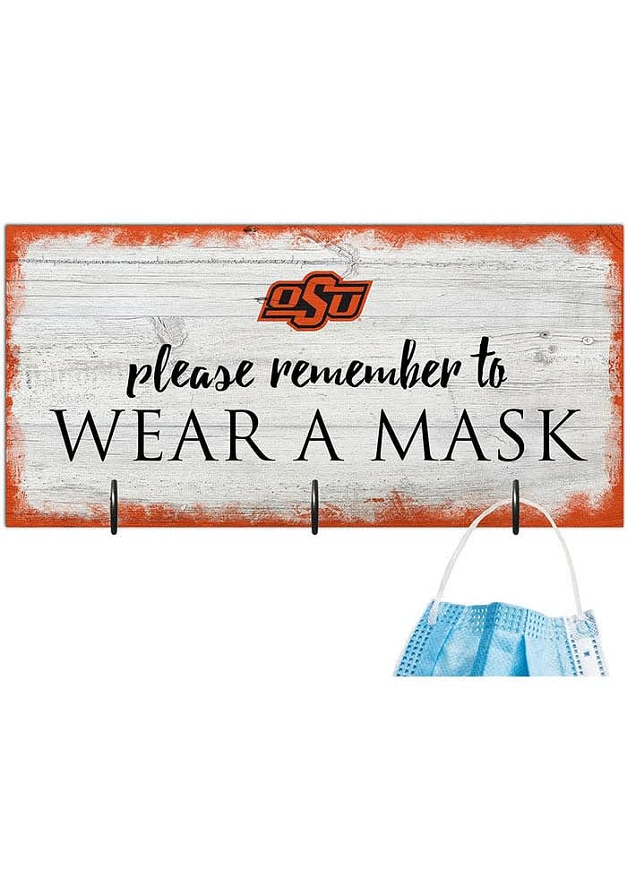 Oklahoma State Cowboys Please Wear Your Mask Sign - Black
