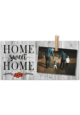 Oklahoma State Cowboys Home Sweet Home Clothespin Picture Frame - Black