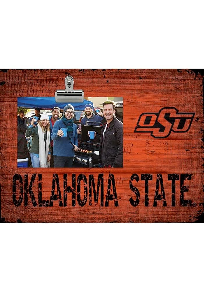 Oklahoma State Cowboys Team Clip Picture Frame - Black