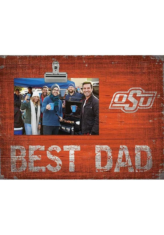 Oklahoma State Cowboys Best Dad Clip Picture Frame - Black