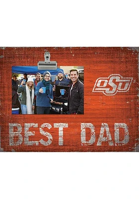 Oklahoma State Cowboys Best Dad Clip Picture Frame - Black