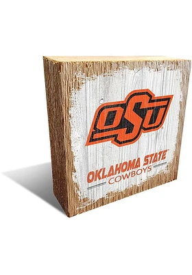 Oklahoma State Cowboys Logo Block Sign - Black