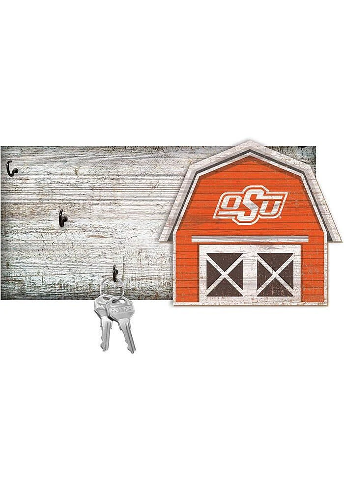 Oklahoma State Cowboys Team Barn Key Holder Sign - Black