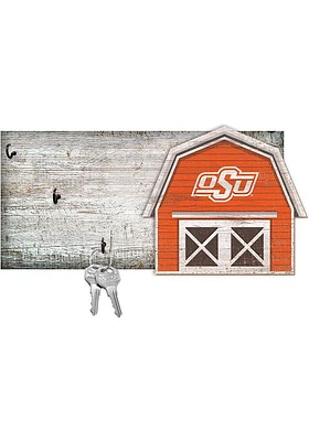 Oklahoma State Cowboys Team Barn Key Holder Sign - Black