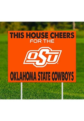 Oklahoma State Cowboys This House Cheers For Yard Sign - Black