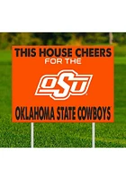 Oklahoma State Cowboys This House Cheers For Yard Sign - Black
