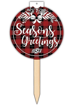 Oklahoma State Cowboys Seasons Greetings Sign - Black