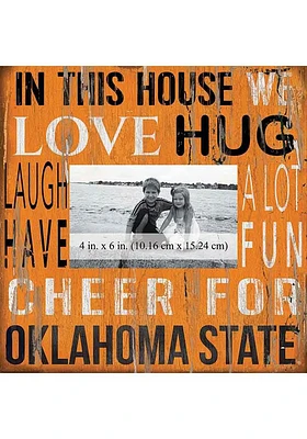 Oklahoma State Cowboys In This House 10x10 Picture Frame - Black