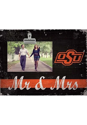 Oklahoma State Cowboys Mr and Mrs Clip Picture Frame - Black