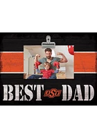 Oklahoma State Cowboys Best Dad Striped Clip Picture Frame - Black