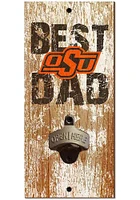 Oklahoma State Cowboys Best Dad Bottle Opener Sign - Black