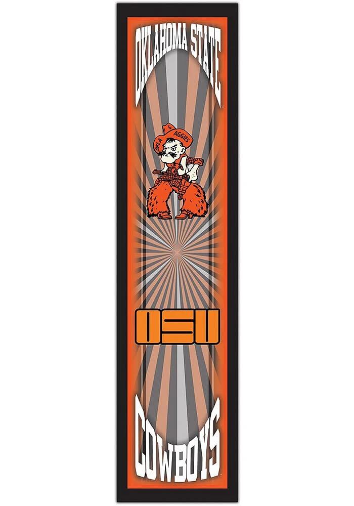 Oklahoma State Cowboys Throwback Sign - Black