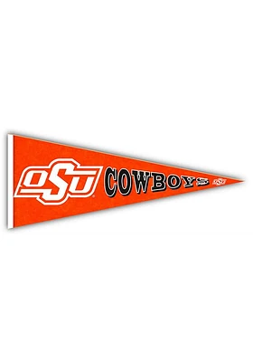 Oklahoma State Cowboys Wood Pennant Sign - Black