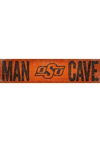 Oklahoma State Cowboys Man Cave 6x24 Sign - Black