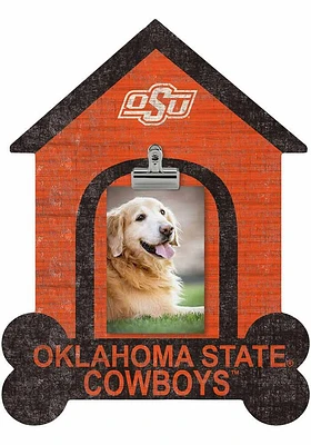 Oklahoma State Cowboys Dog Bone House Clip Picture Frame - Black