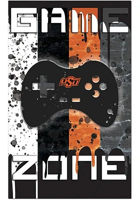 Oklahoma State Cowboys Grunge Game Zone Sign - Black